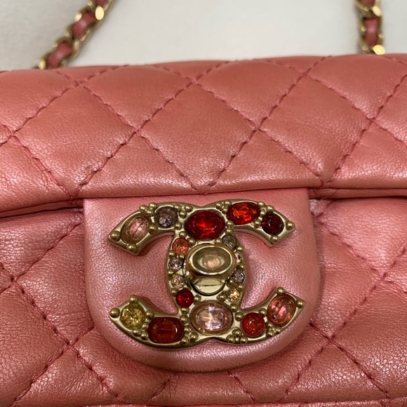 💞TRADED💞💯Authentic Chanel Mini Flap Bag Pink - Picture 10 of 16